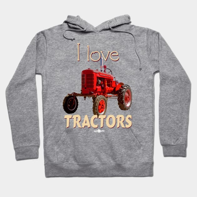 I Love Tractors Farmall Hoodie by seadogprints